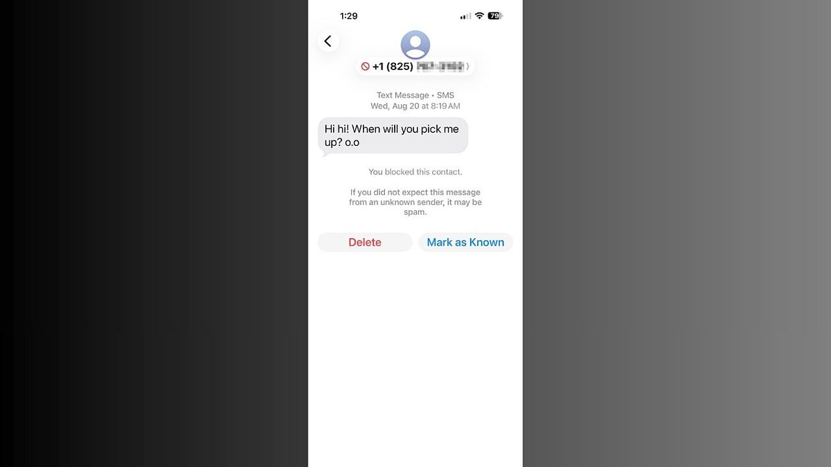 A scam message is seen on a smartphone.